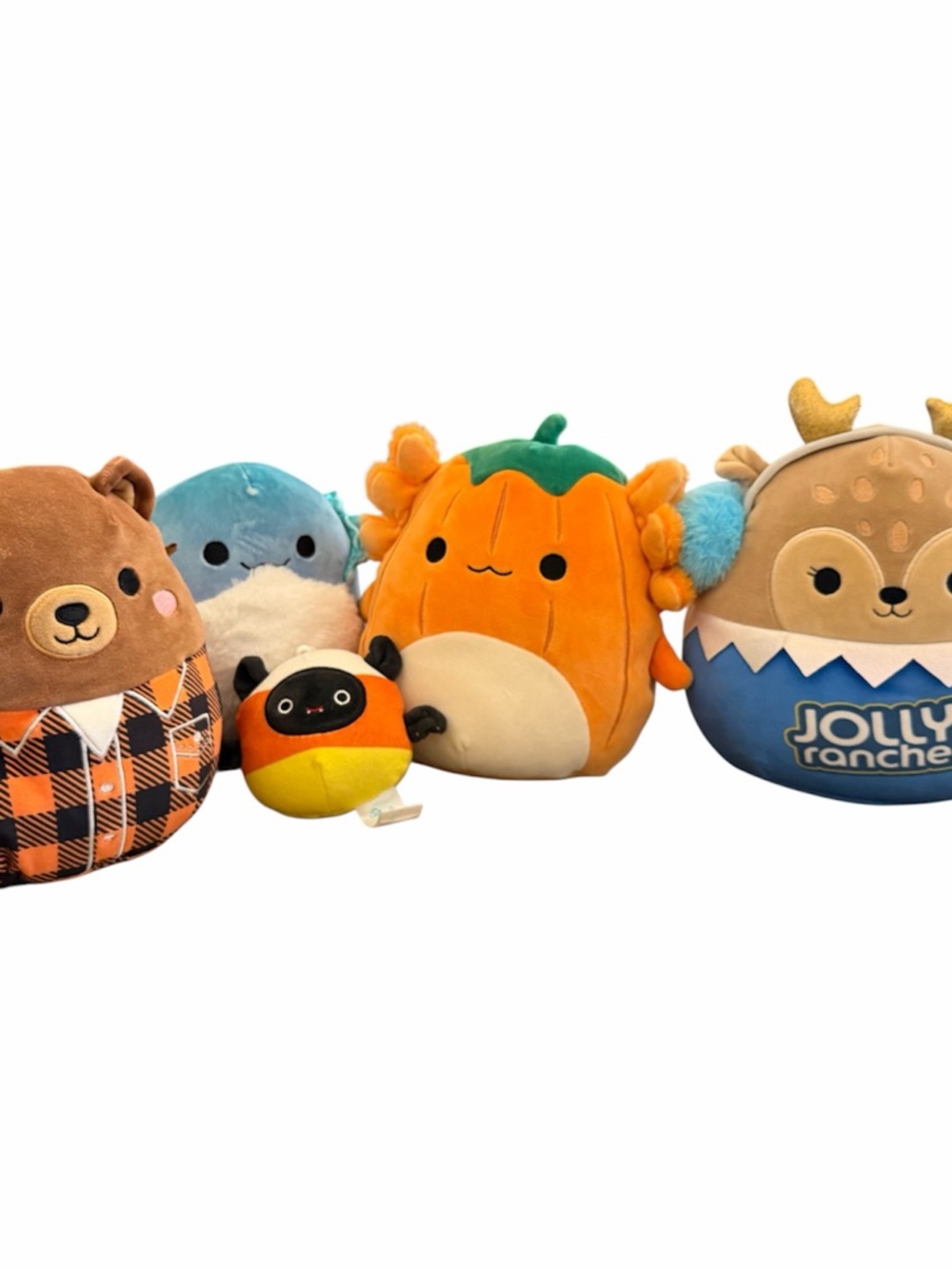 Lot of 5 Like New Squishmallow Plush 8” and Keychain Autumn Halloween Christmas